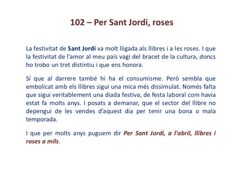 Per Sant Jordi, roses