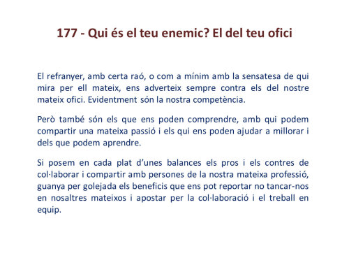 Qui és ton enemic? El del teu ofici