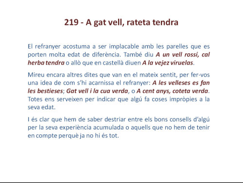 Gat vell, rateta tendra