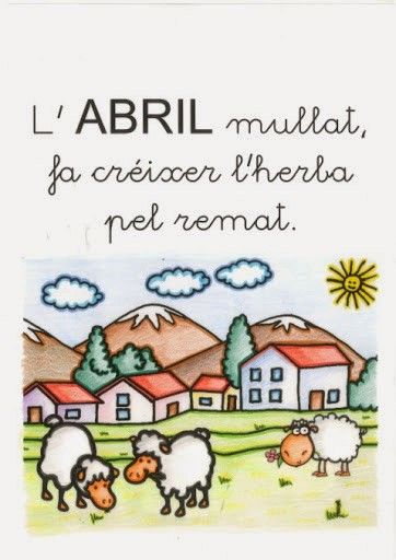 Abril mullat, creix l'herba per al ramat