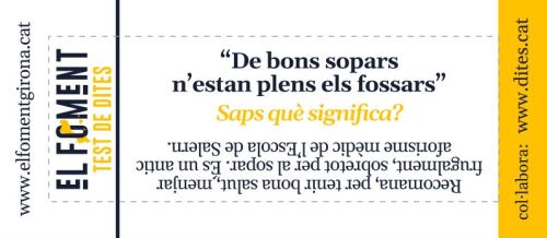 De bons sopars n'estan plens els fossars