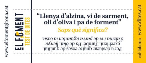 Llenya d'alzina, vi de sarment, oli d'oliva i pa de forment