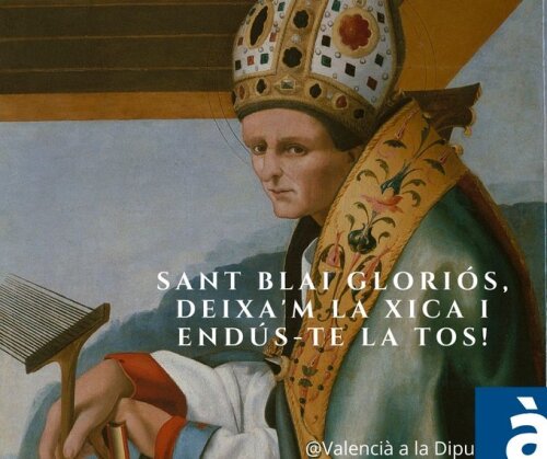 Sant Blai gloriós, cureu-nos la gola i el mal de tos