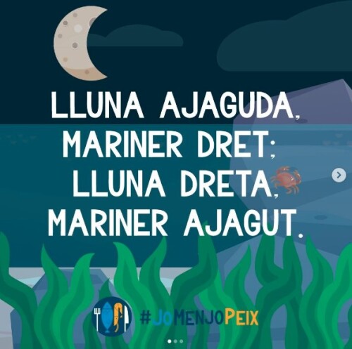 Lluna ajaguda, mariner dret; lluna dreta, mariner ajagut