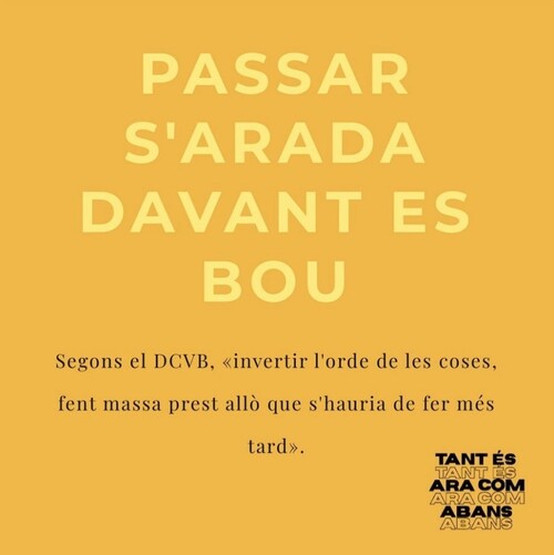 Passar l'arada davant dels bous