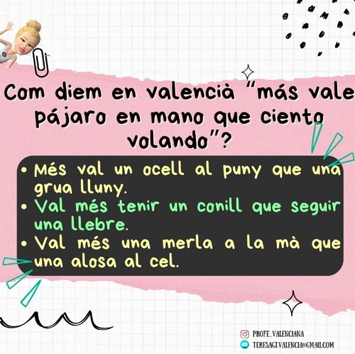 Val més un pardal a la mà que una perdiu (o grua) en l'aire