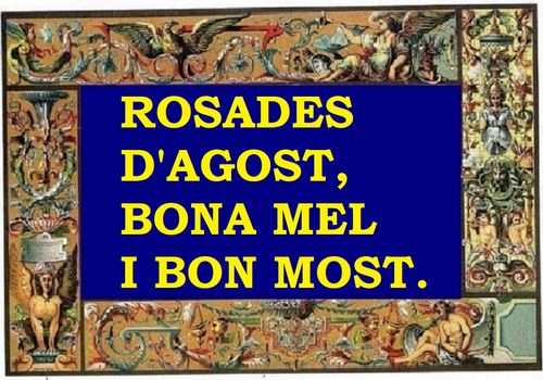 Aigua d'agost, safrà, mel i most