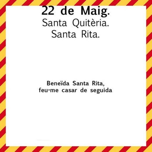 Beneïda Santa Rita, feu-me casar de seguida