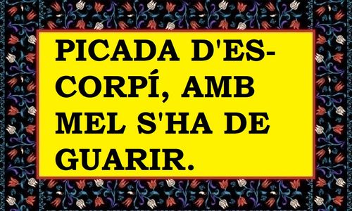 La picada d'escorpí amb mel s'ha de guarir