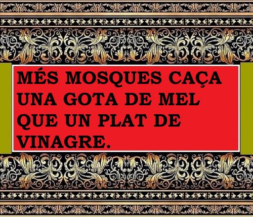 S'agafen més mosques amb una gota de mel que amb una gerra de vinagre (o de fel)