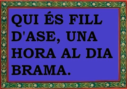 El fill de l'ase una hora al dia brama