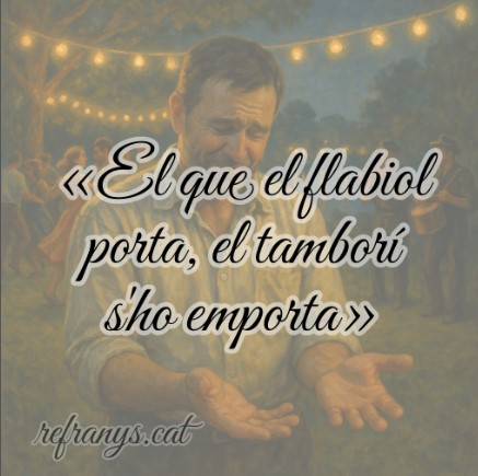 El que ve amb el flabiol, se'n va amb el tamborí