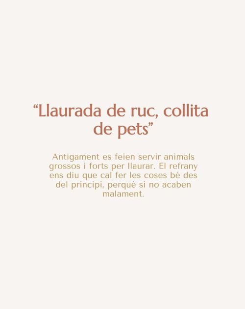 Llaurada de rucs, collita de pets