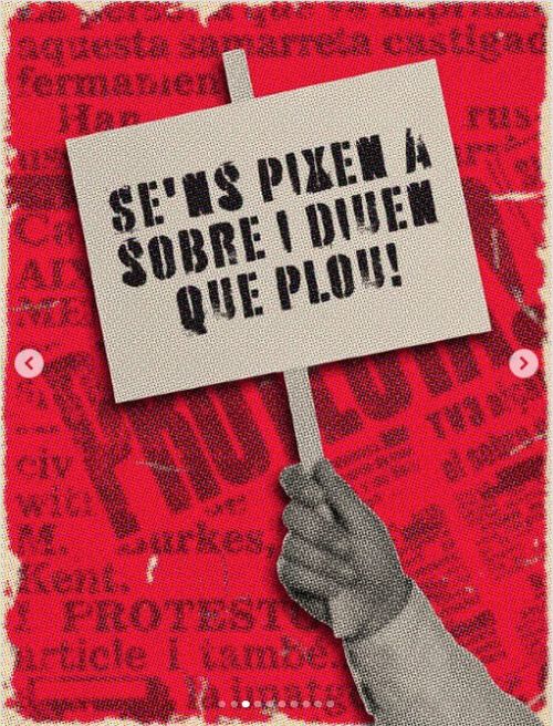 Se'ns pixen a sobre i diuen que plou