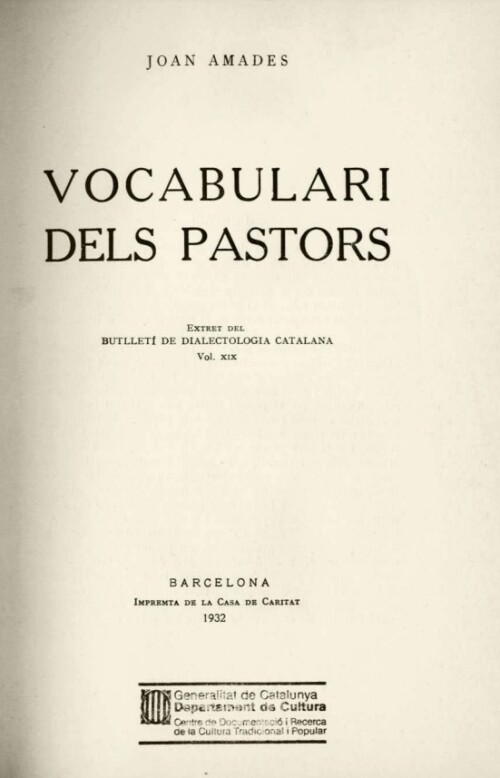 «Vocabulari dels pastors»