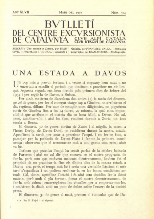 «Refranys geogràfics», dins Butlletí del Centre Excursionista de Catalunya (BCEC), núms 504 a 511 (maig a desembre del 1937)