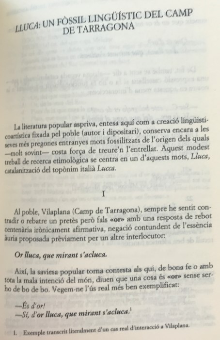 «'Lluca': un fòssil lingüístic del Camp de Tarragona»