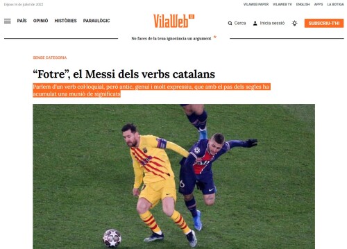«Ras i curt: «Fotre», el Messi dels verbs catalans»