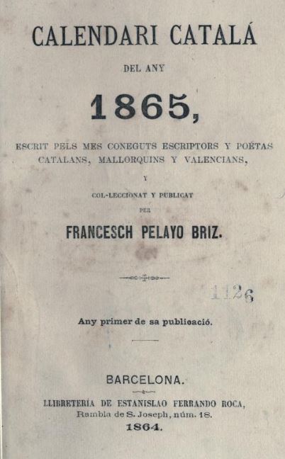 Calendari catalá del any 1865