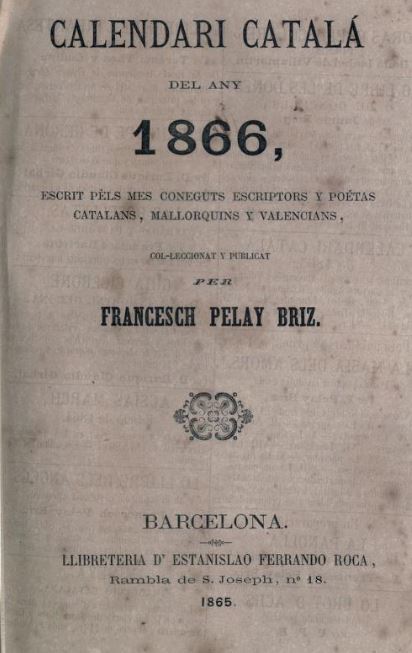 Calendari catalá del any 1866