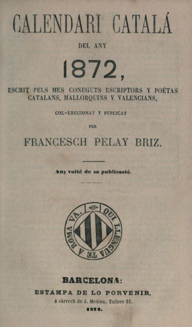 Calendari catalá del any 1872