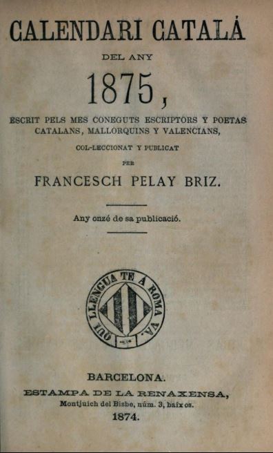 Calendari catalá del any 1875