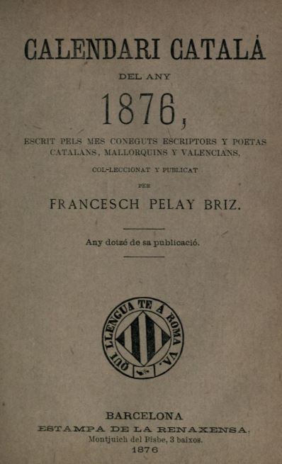 Calendari catalá del any 1876