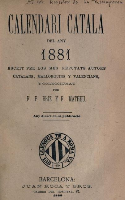 Calendari catalá del any 1881