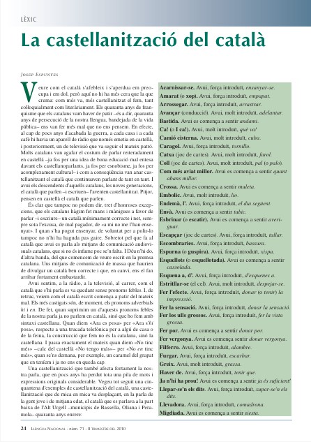 «La castellanització del català»