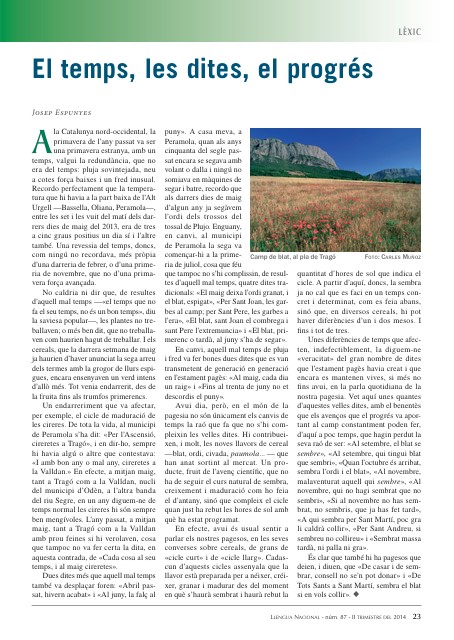 «El temps, les dites, el progrés»