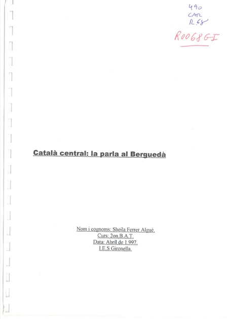 «Català central: la parla al Berguedà»