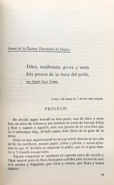 «Dites, modismes, giros i mots presos de la boca del poble»