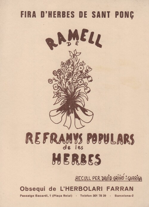 Fira d'herbes de Sant Ponç. Ramell de refranys populars de les herbes