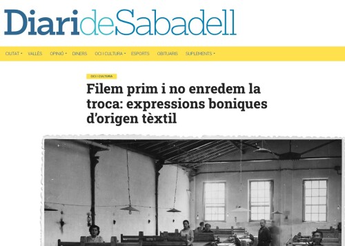 «Filem prim i no enredem la troca - Expressions boniques d'origen tèxtil»