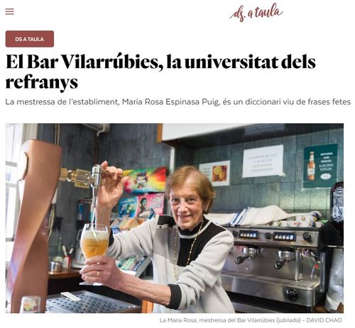 «El Bar Vilarrúbies, la universitat dels refranys»