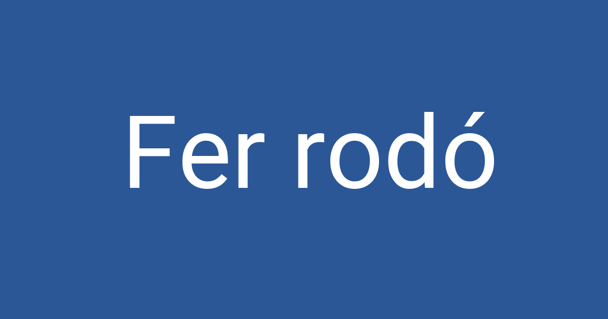 Ferdos Robi Fer rodó | PCCD